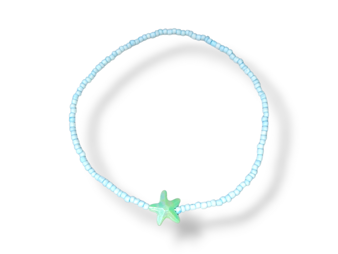 Green Starfish Blue Necklace