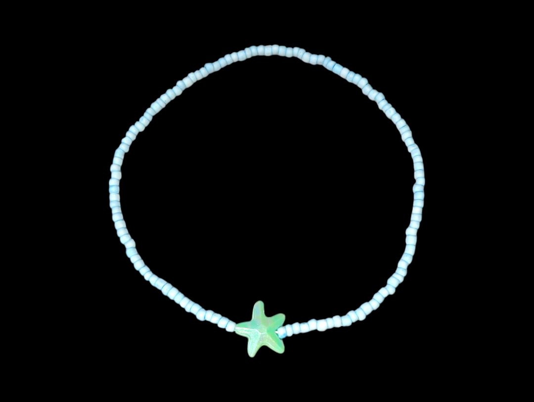Green Starfish Blue Necklace