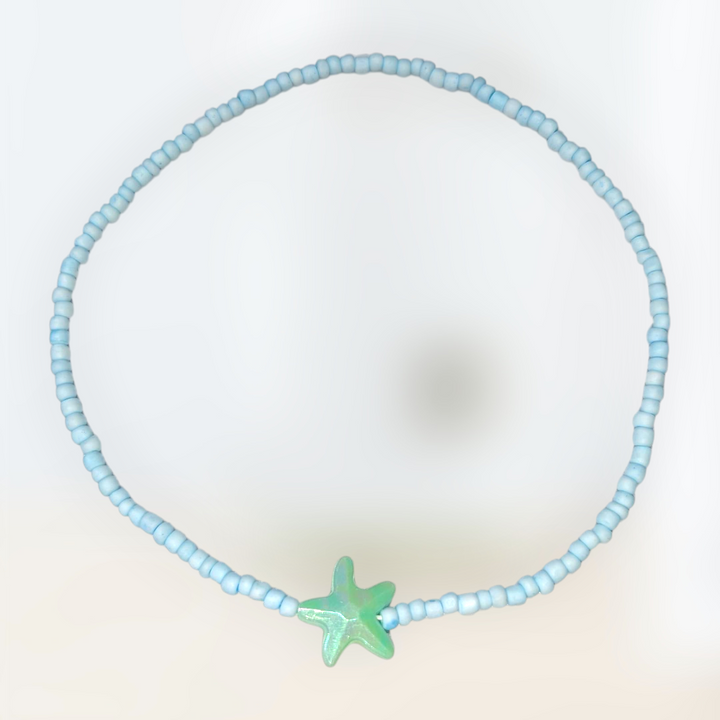 Green Starfish Blue Necklace
