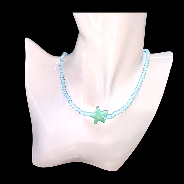 Green Starfish Blue Necklace