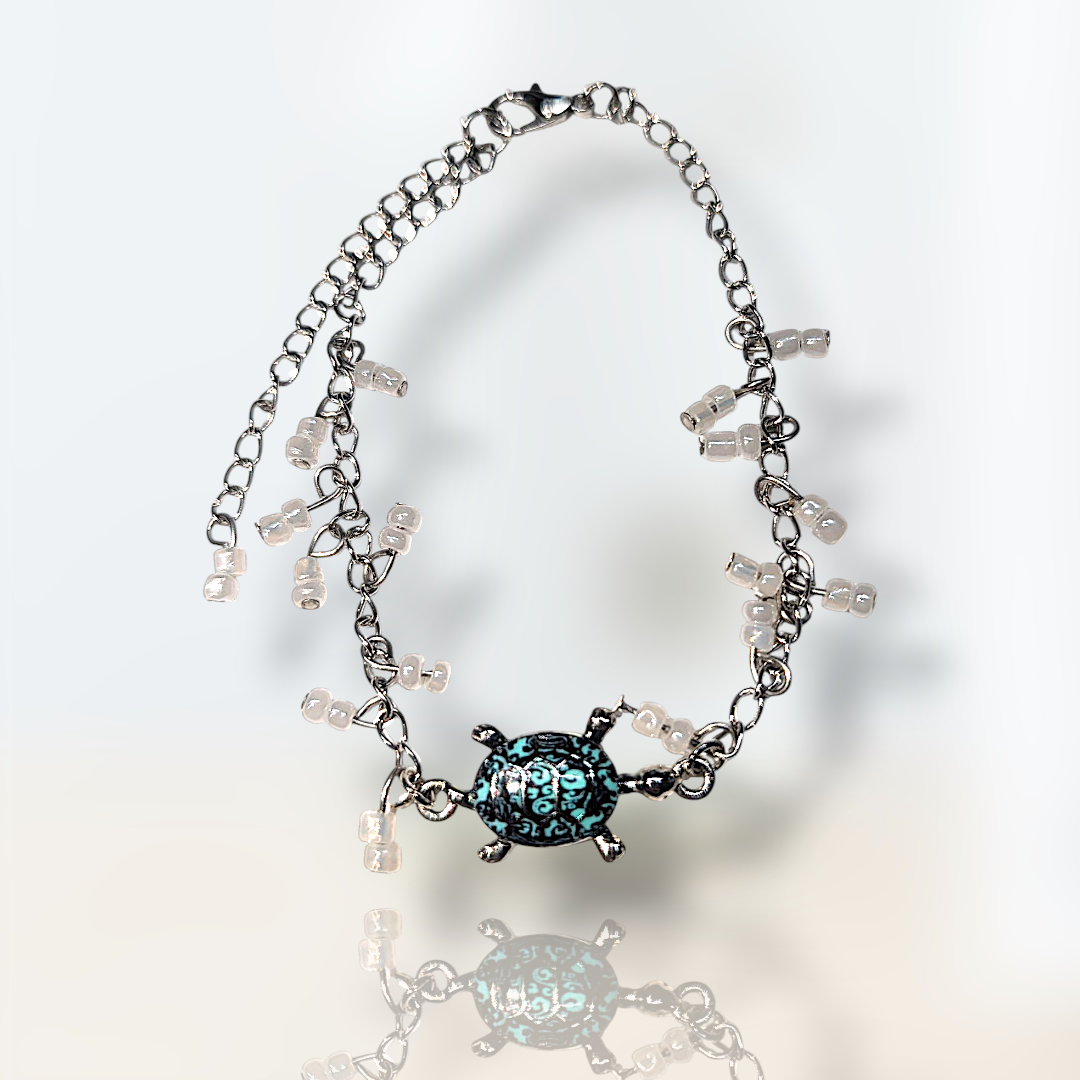 Emerald Green Sea Turtle Anklet Bracelet