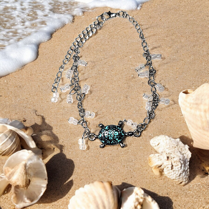 Emerald Green Sea Turtle Anklet Bracelet