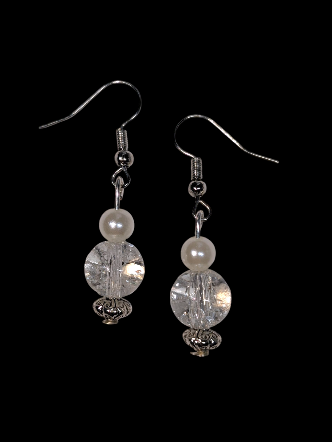 Crystal Clear Pearl Earrings