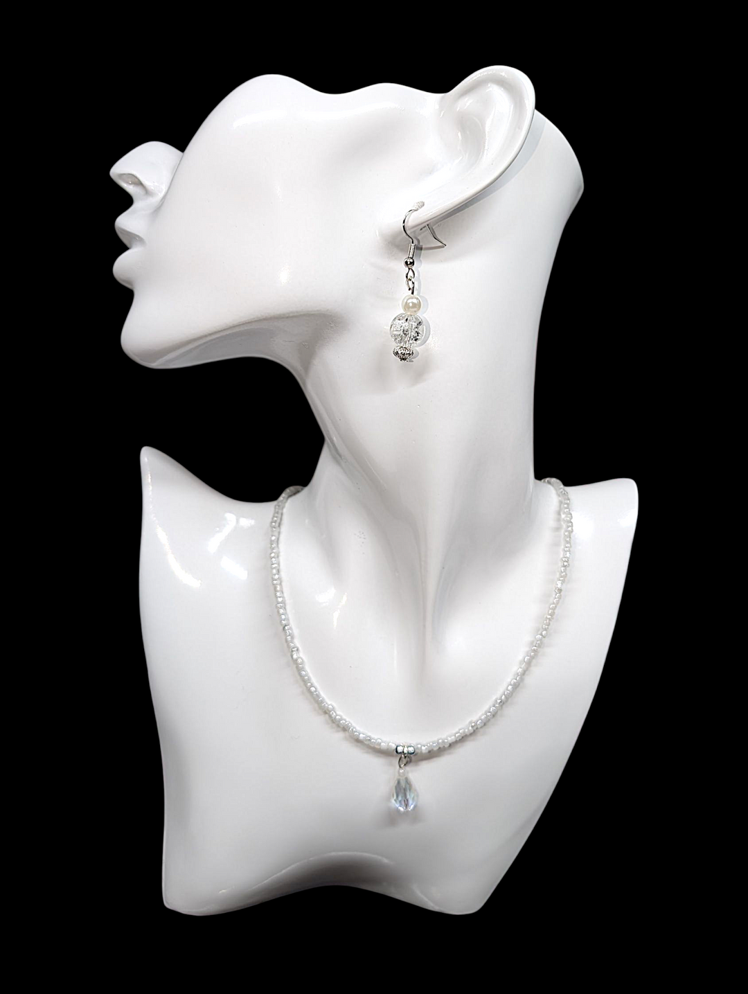 Crystal Clear Pearl Earrings