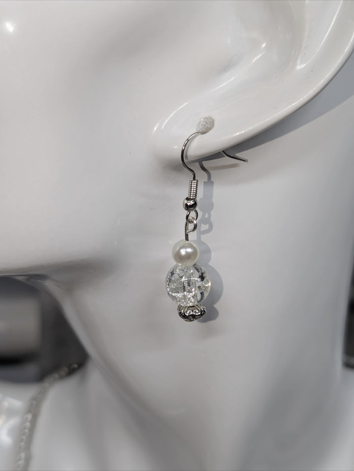 Crystal Clear Pearl Earrings