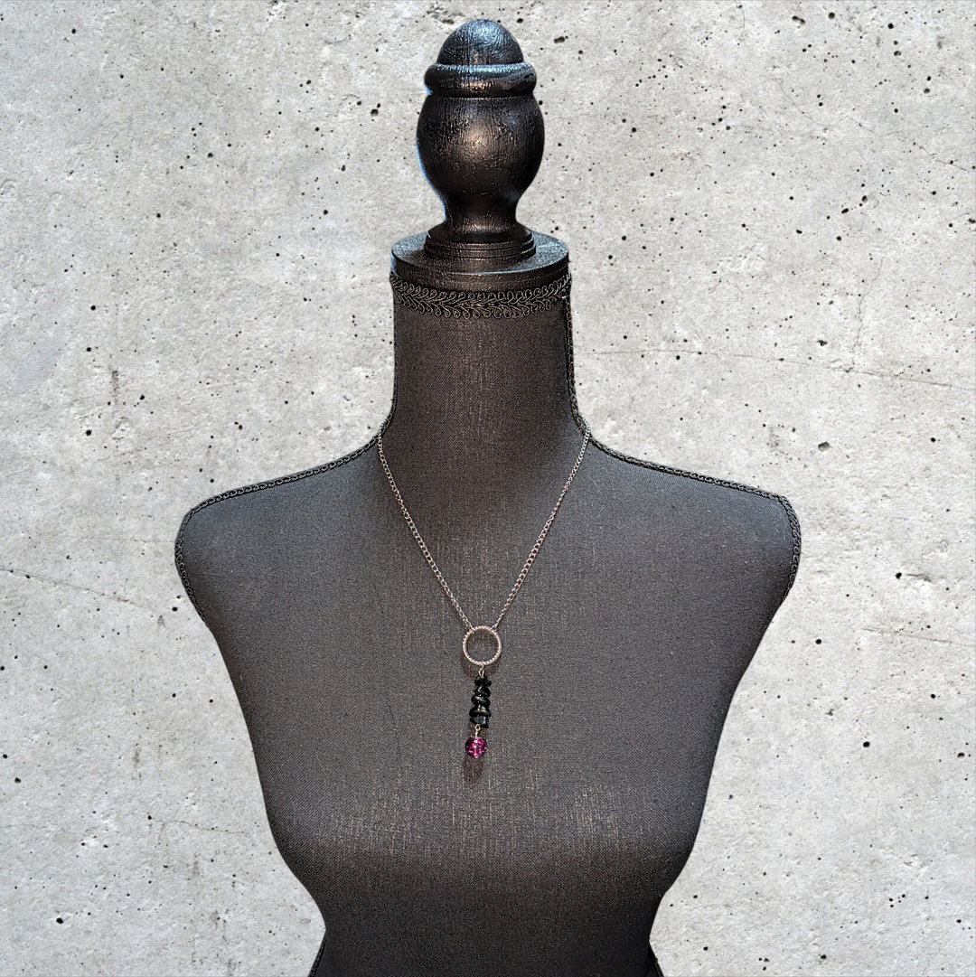Violet Black Stone Necklace