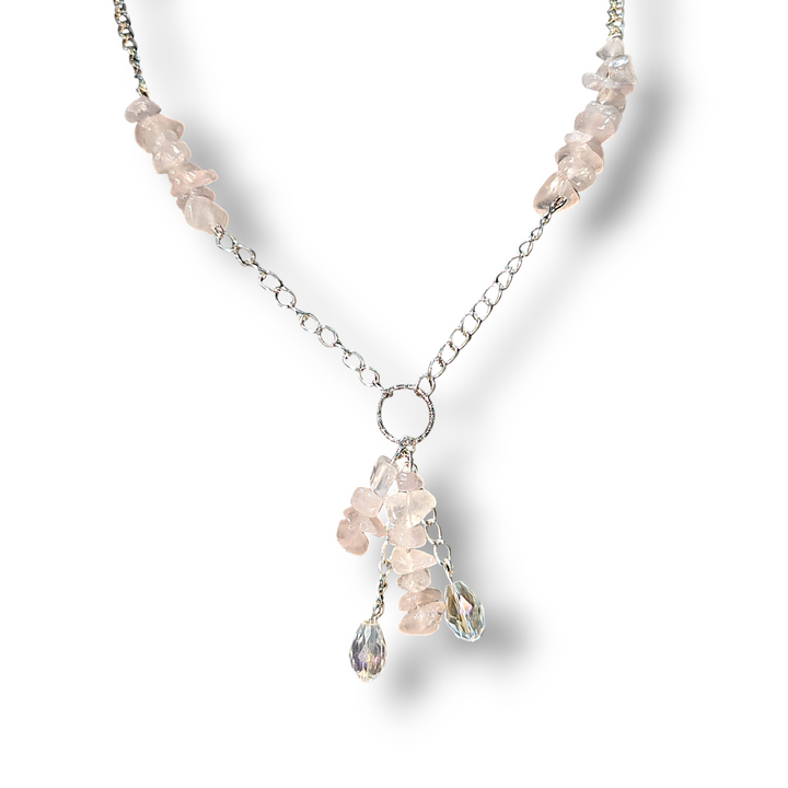 Natural Light Pink Stone Necklace