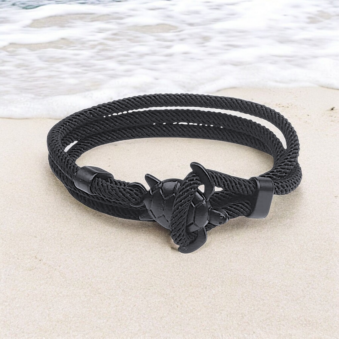 Turtle Hook Black Bracelet