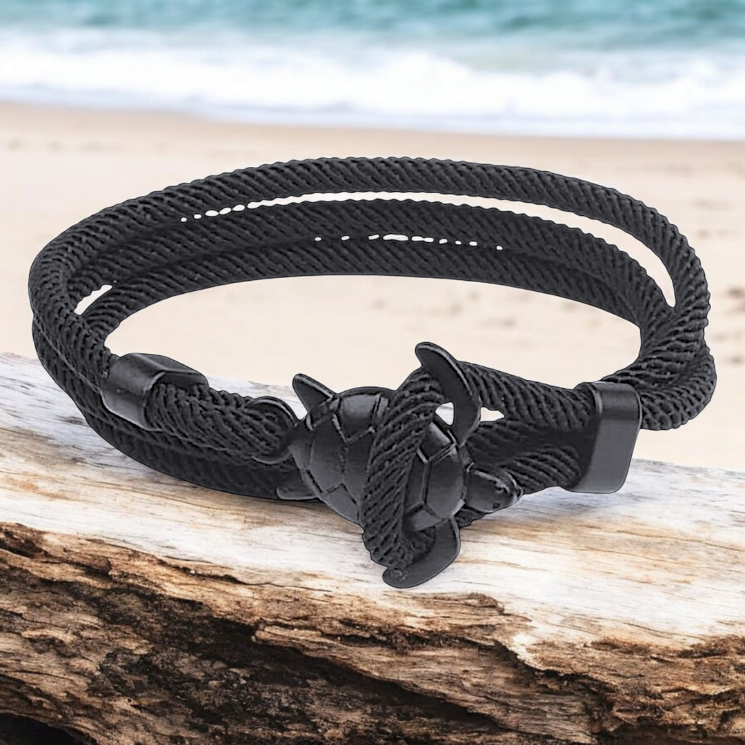 Turtle Hook Black Bracelet
