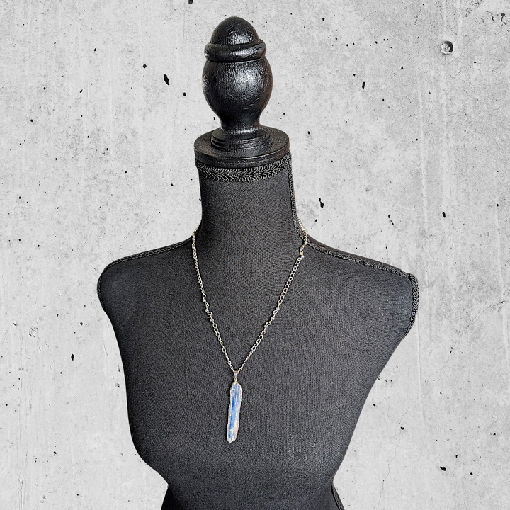 Blue Silver Chain Necklace