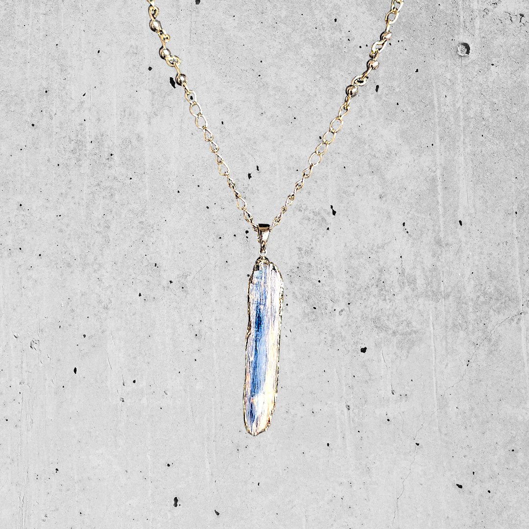 Blue Silver Chain Necklace