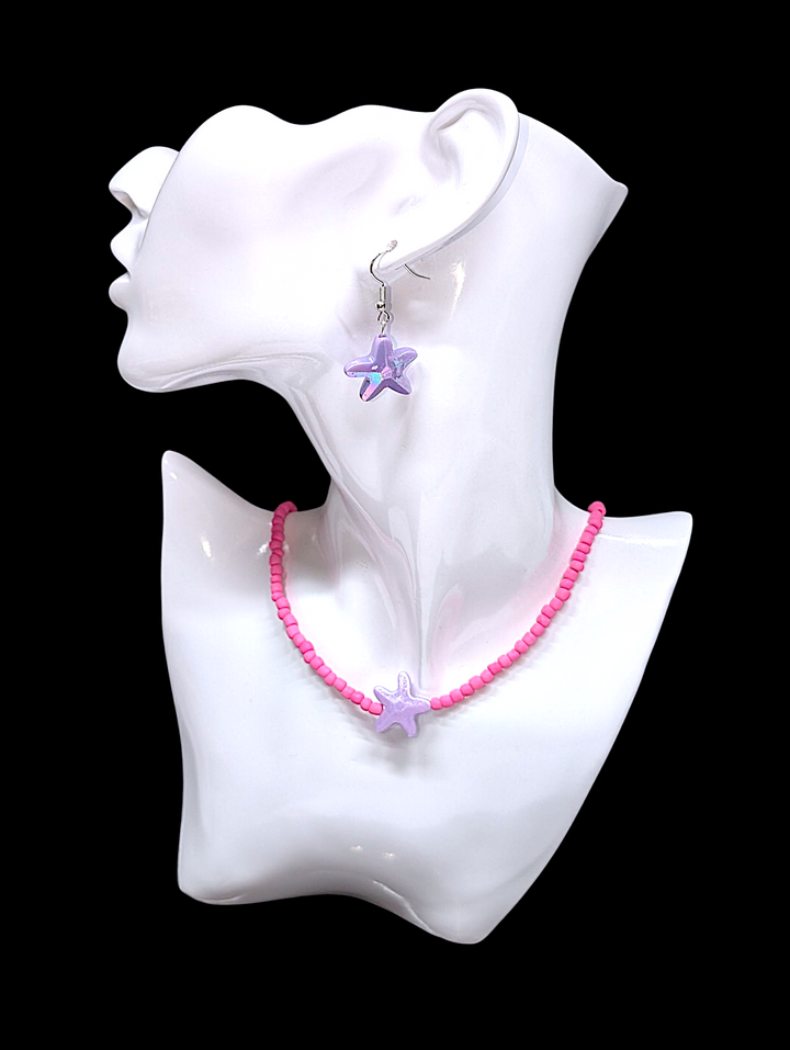Purple Starfish Earrings