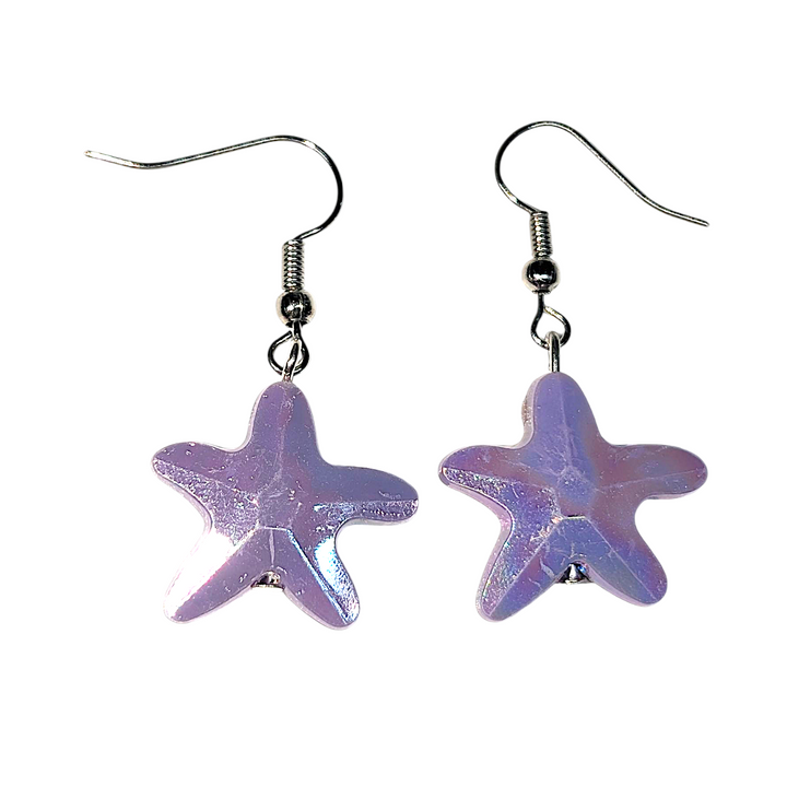 Purple Starfish Earrings