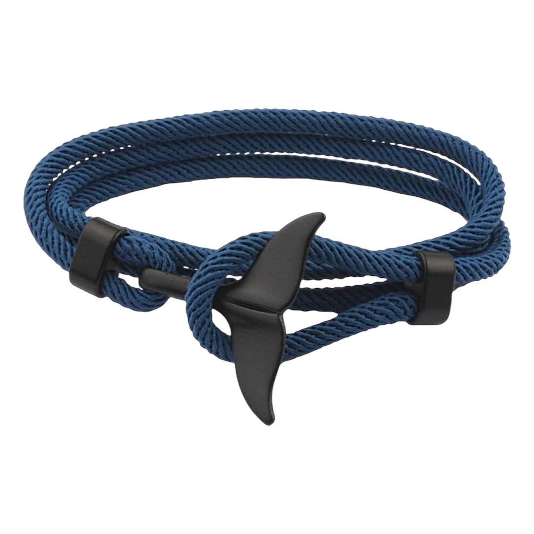 Whale Tail Anchor Blue Hook Bracelet