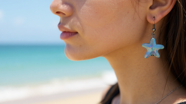 Blue Starfish Earrings