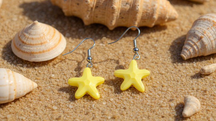 Yellow Starfish Earrings