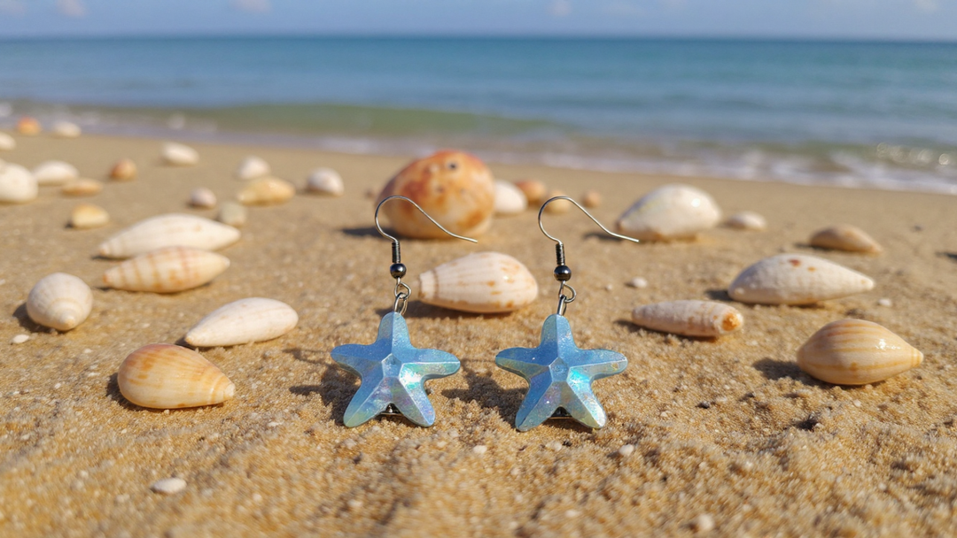 Blue Starfish Earrings