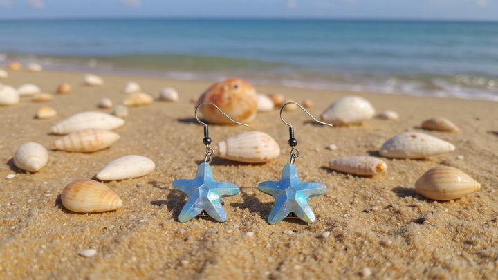 Blue Starfish Earrings