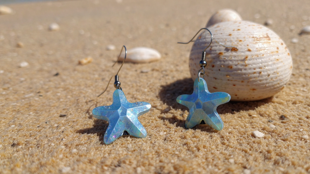 Blue Starfish Earrings