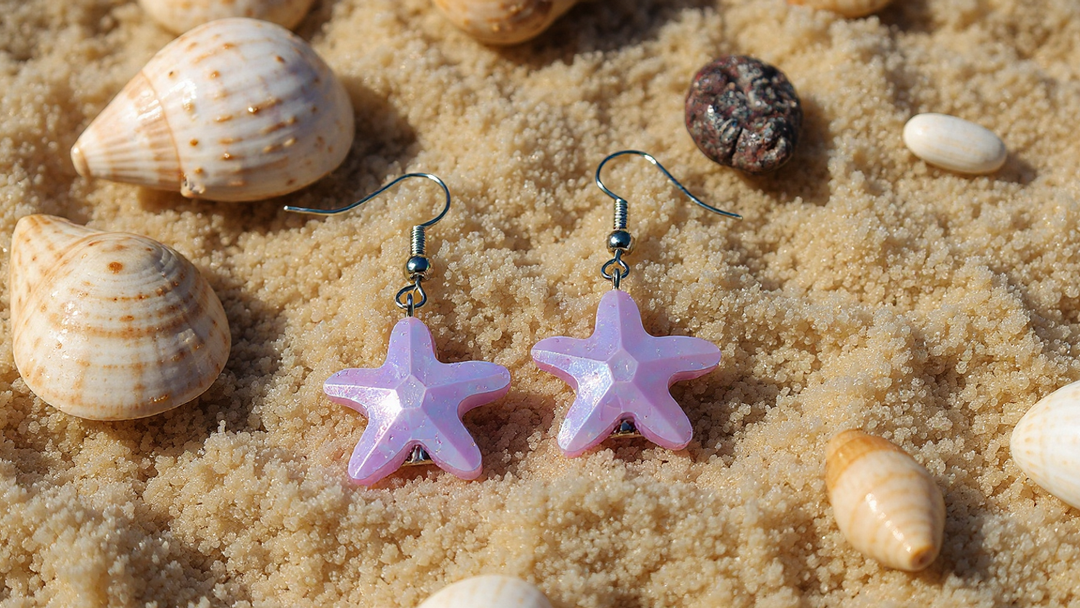 Purple Starfish Earrings
