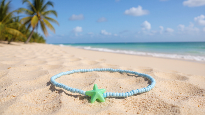 Green Starfish Blue Necklace