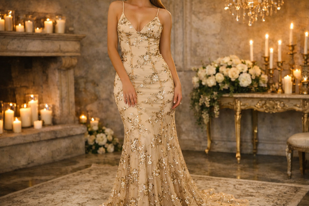 ✨ Full Size Sequin Tie-Back V-Neck Maxi Dress — Redefining Evening Elegance
