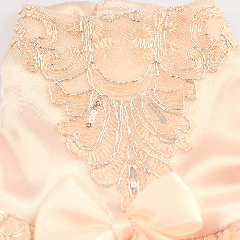 Sequins Lace Embroidered Dog Dress Princess Wedding Dresses for Dogs Pet Tutu Skirt Supplies XS S M L XL
