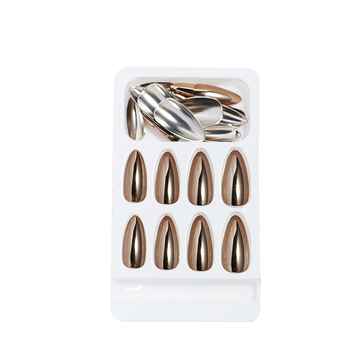 Wearable Nails European and American Style Electroplated Fake Nails Bronze Wearable Patch Manicure Nail Finished Products