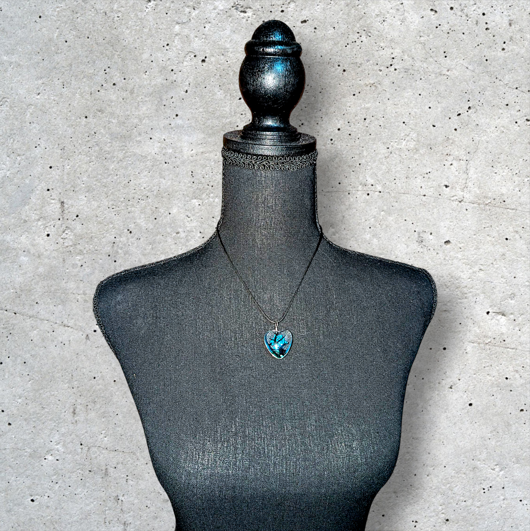 Blue Heart Resin (1inch/25mm) Necklace
