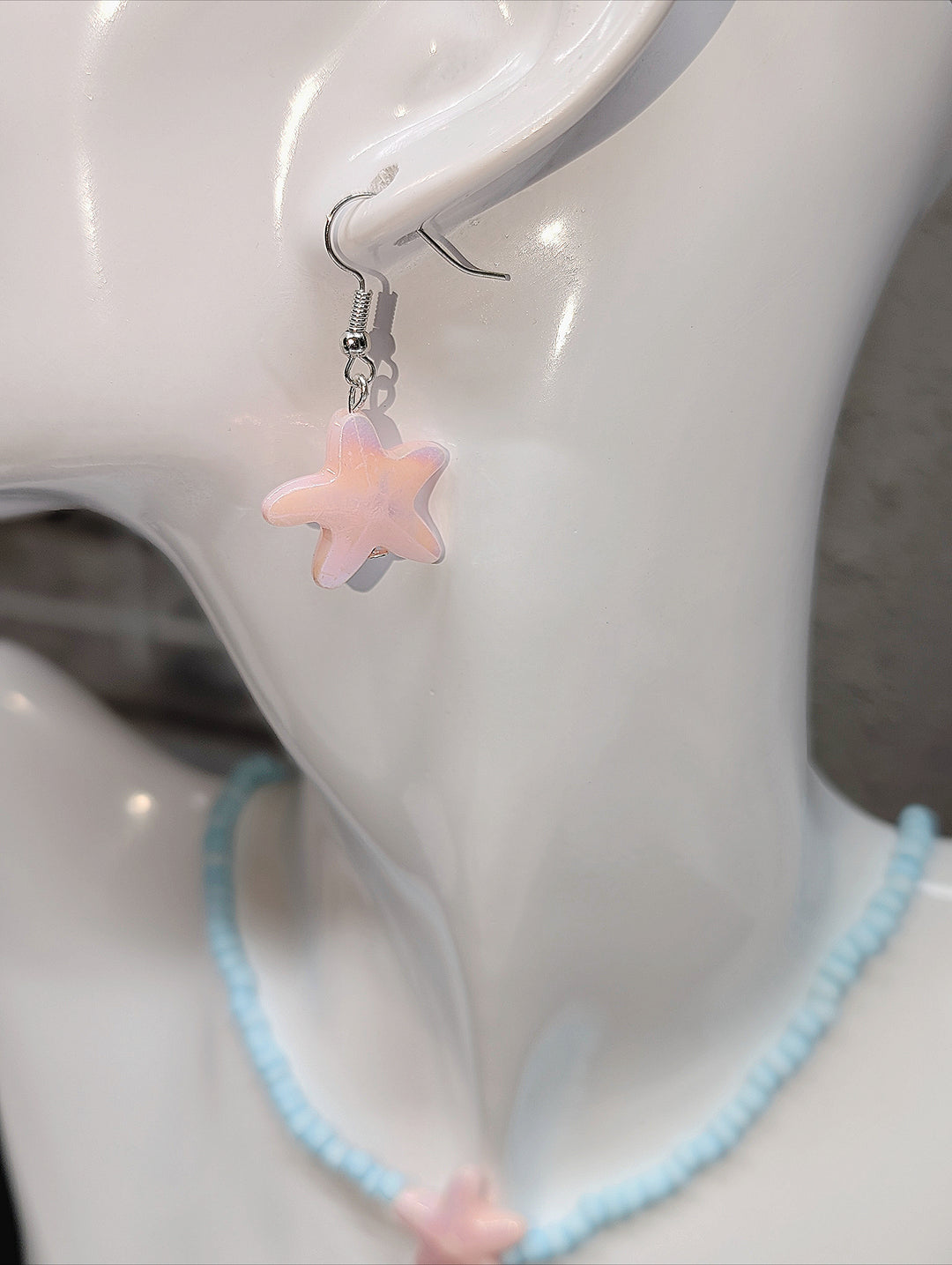 Light Pink Starfish Earrings