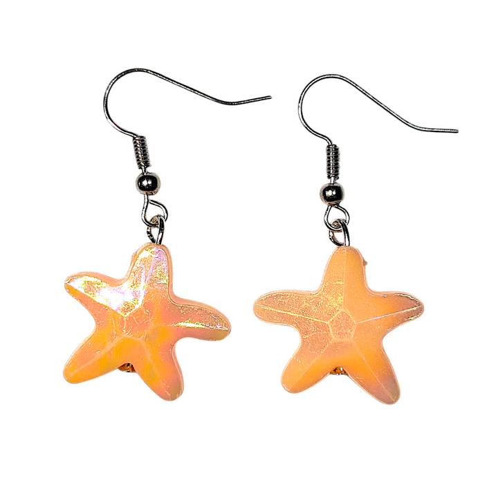 Orange Starfish Earrings