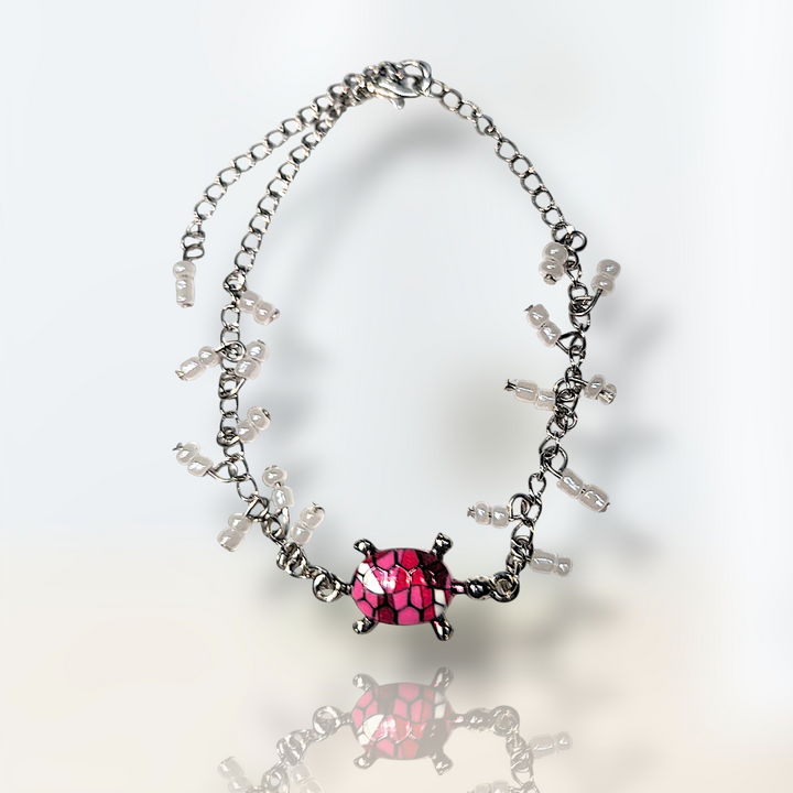 Ocean Pink Sea Turtle Anklet Bracelet