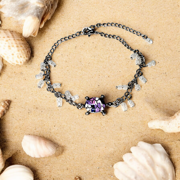 Purple Pastel Sea Turtle Anklet Bracelet