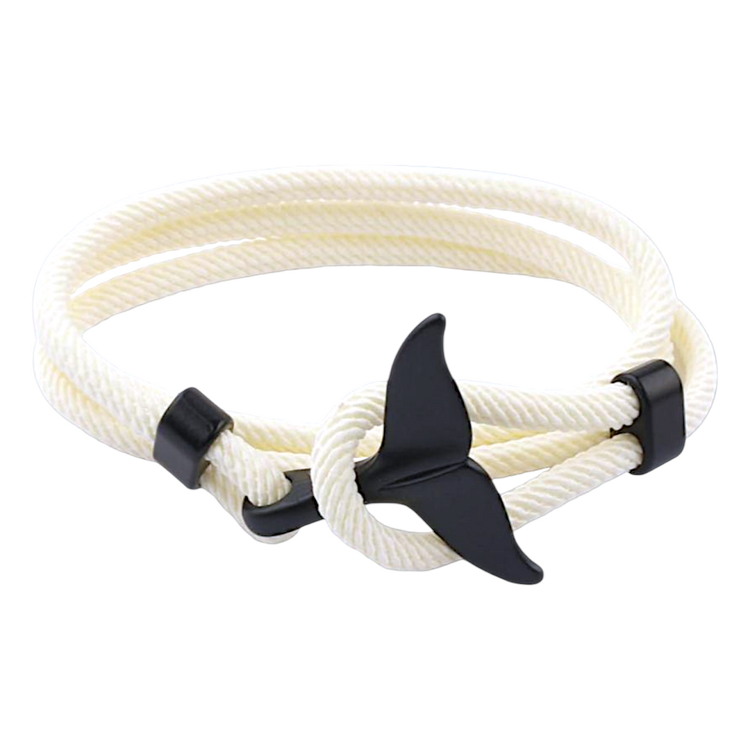 Whale Tail Anchor White Hook Bracelet