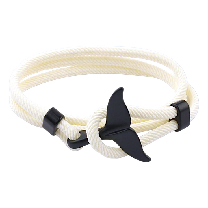 Whale Tail Anchor White Hook Bracelet