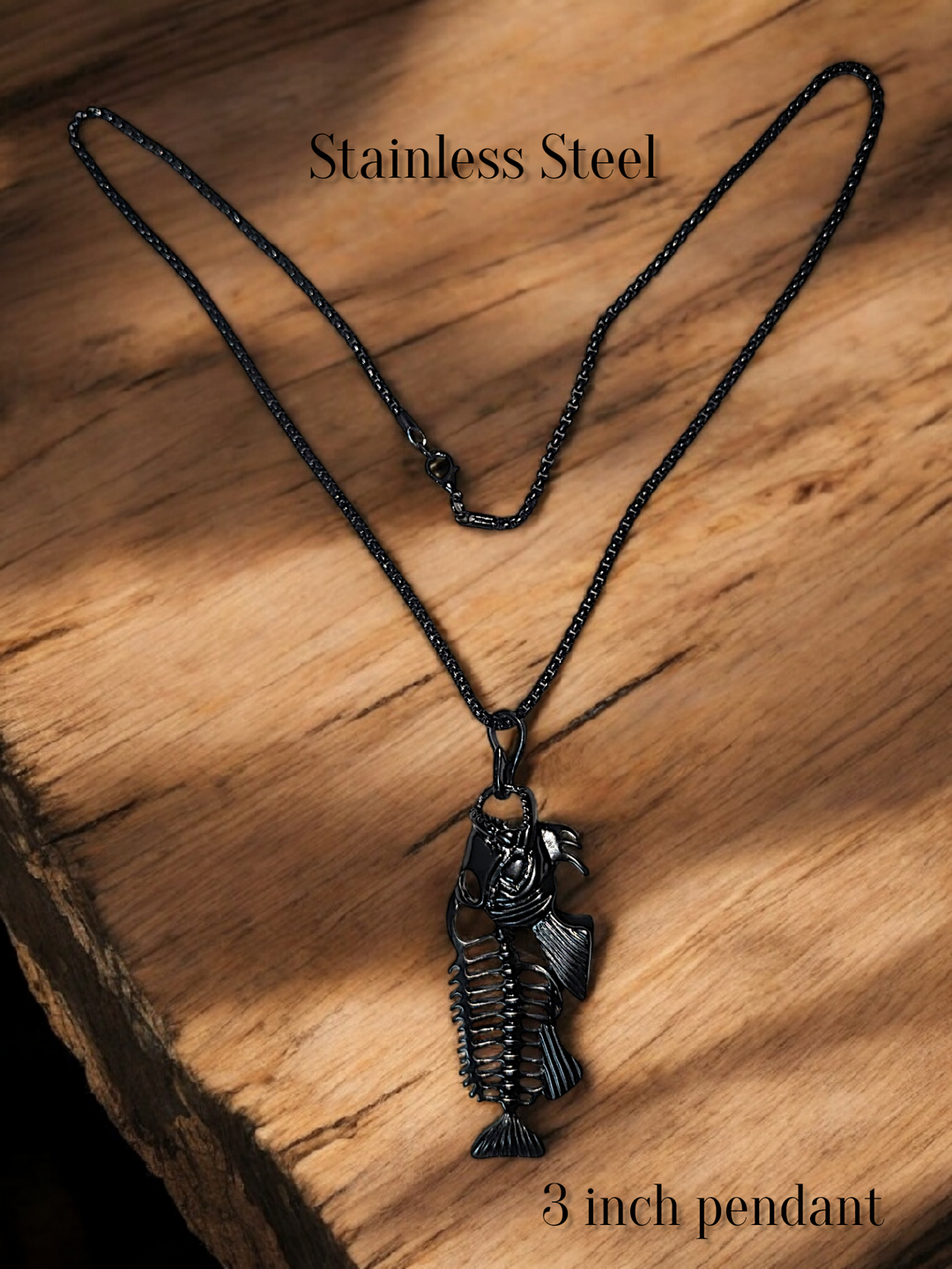 Bold Black Fish Necklace