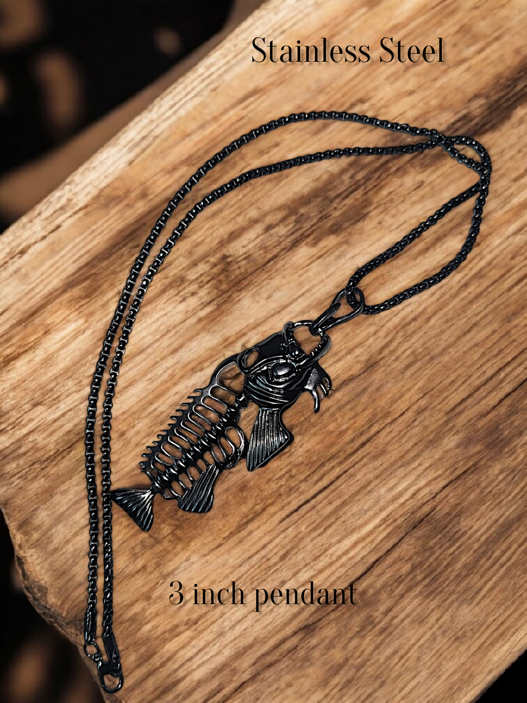 Bold Black Fish Necklace
