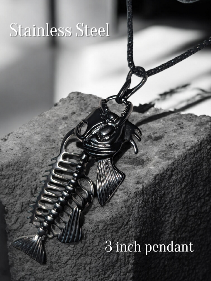 Bold Black Fish Necklace