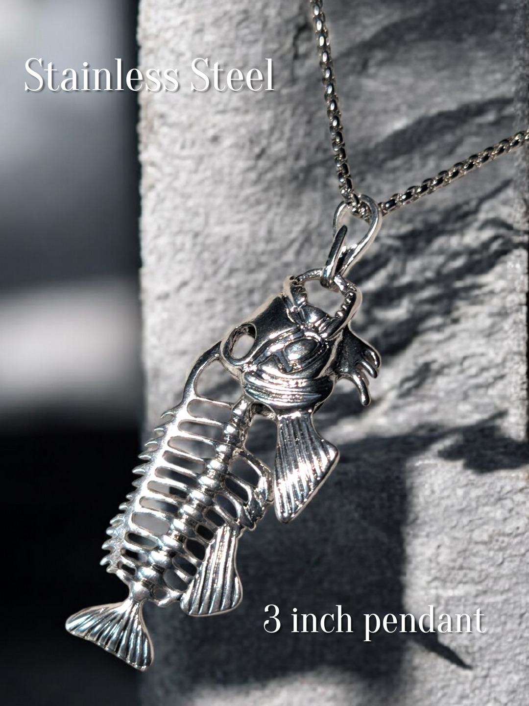 Bold Silver Fish Necklace