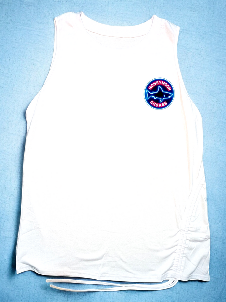Womens Tank Top Summer - Crew Neck Sleeveless Loose Shirts Casual Wear Trendy Fashion Shark Outfit Clothes