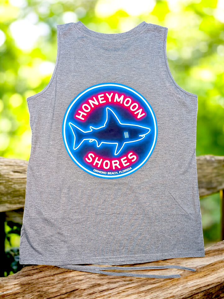 Womens Tank Top Summer - Crew Neck Sleeveless Loose Shirts Casual Wear Trendy Fashion Shark Outfit Clothes