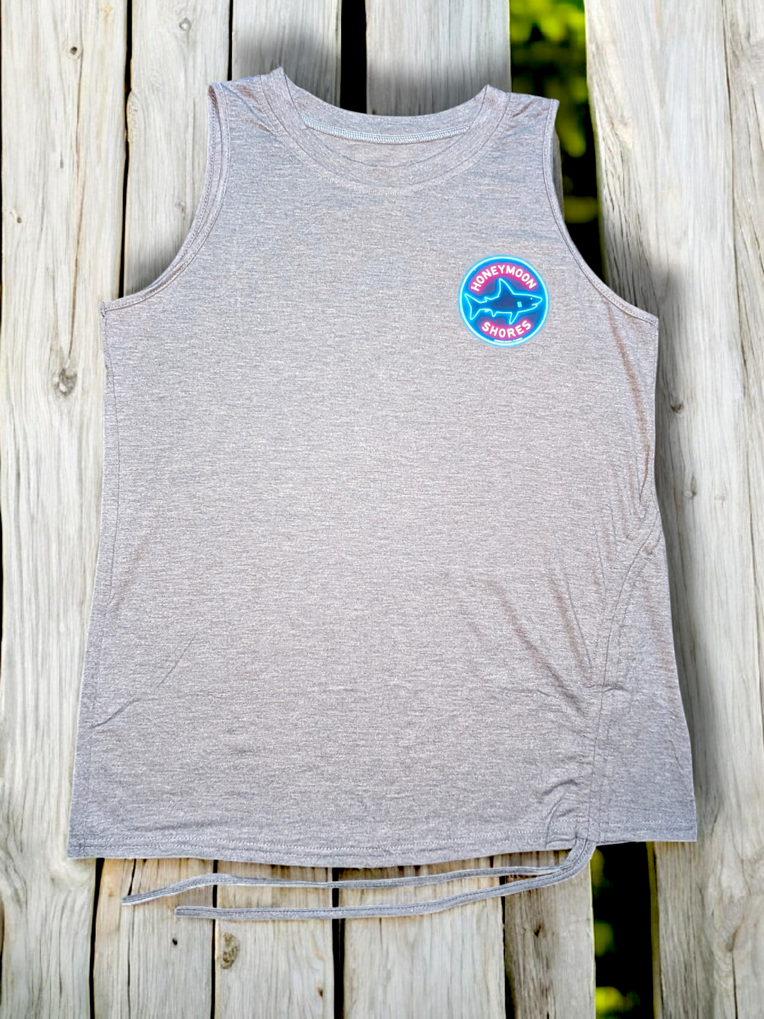 Womens Tank Top Summer - Crew Neck Sleeveless Loose Shirts Casual Wear Trendy Fashion Shark Outfit Clothes