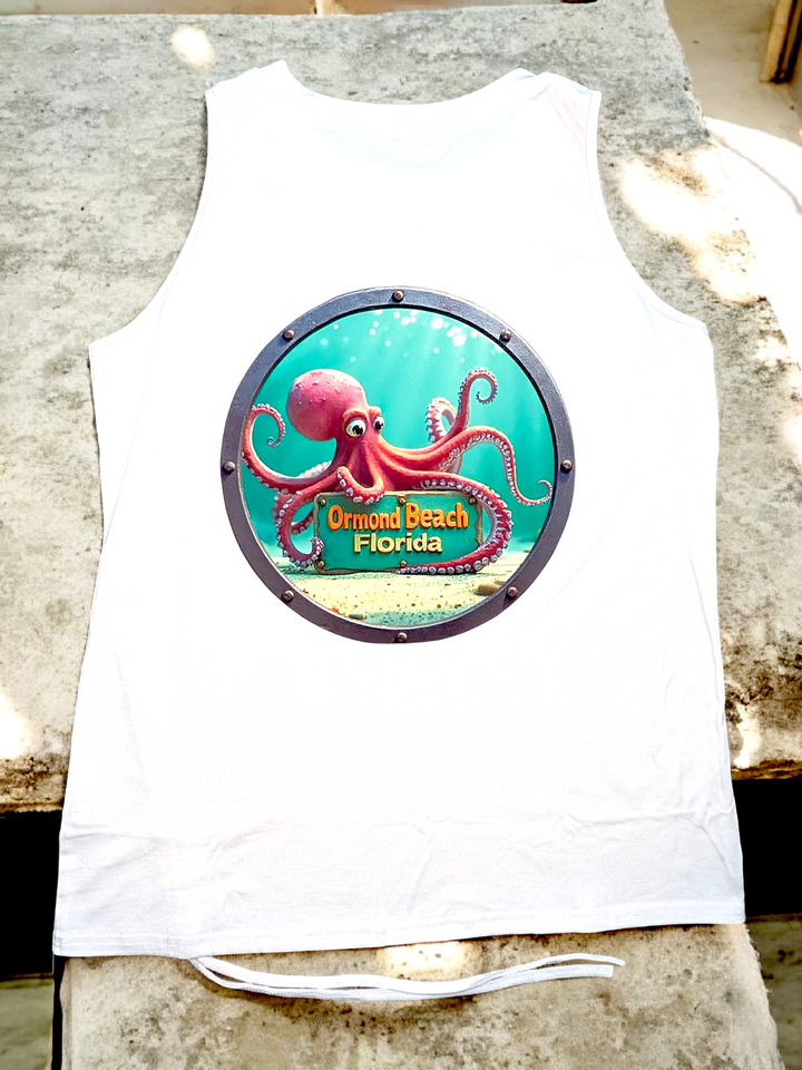 Women's Tank Top Summer - Crew Neck Sleeveless Loose Shirts Casual Wear Trendy Fashion Porthole Octopus Outfit Clothes