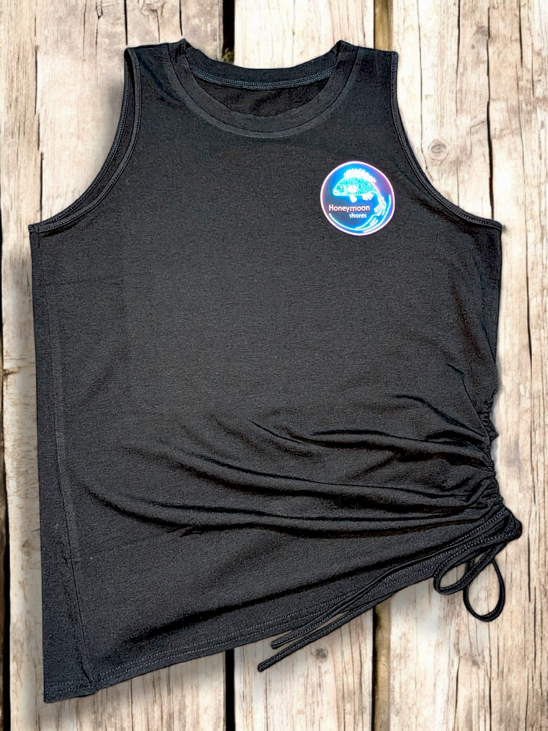 Womens Tank Top Summer - Crew Neck Sleeveless Loose Shirts Casual Wear Trendy Fashion Fan Tail Fish Outfit Clothes