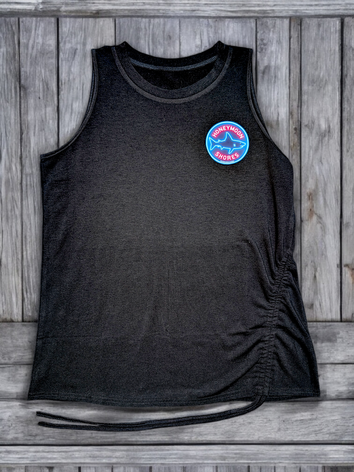 Womens Tank Top Summer - Crew Neck Sleeveless Loose Shirts Casual Wear Trendy Fashion Shark Outfit Clothes