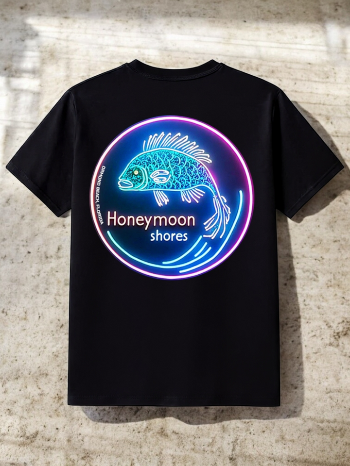 Honeymoon Shores Trendy Fashion Fan Tail Fish Summer T-Shirt - Ormond Beach Florida