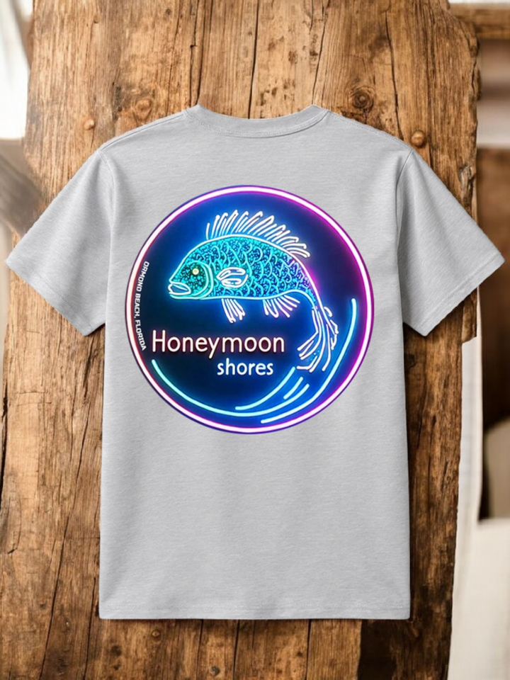 Honeymoon Shores Trendy Fashion Fan Tail Fish Summer T-Shirt - Ormond Beach Florida
