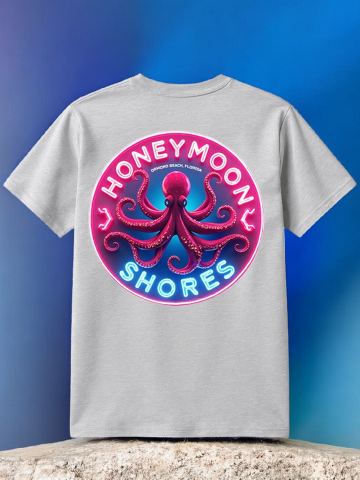 Honeymoon Shores Octopus Trendy Summer T-Shirt - Ormond Beach Florida
