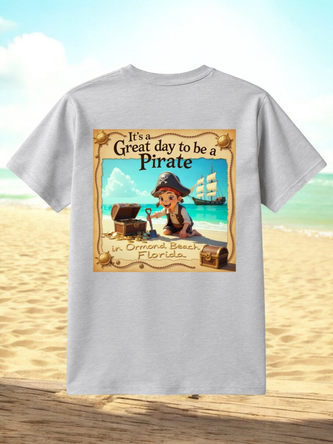 Honeymoon Shores Its a Good Day to Be A Pirate Summer T-Shirt - Ormond Beach Florida