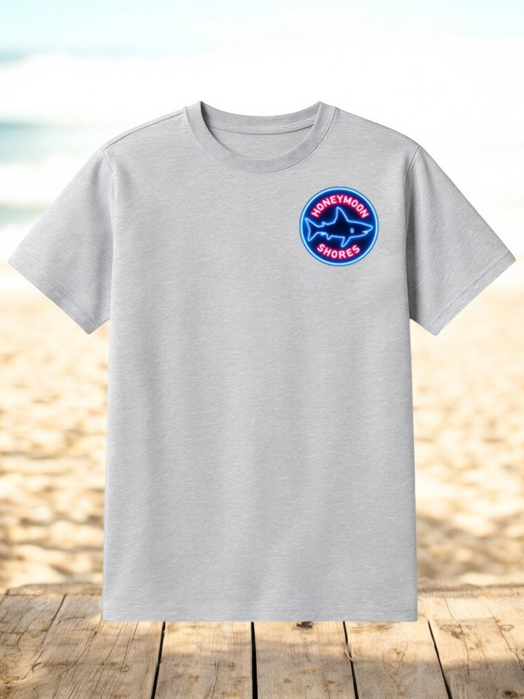Honeymoon Shores Trendy Fashion Shark Summer T-Shirt - Ormond Beach Florida